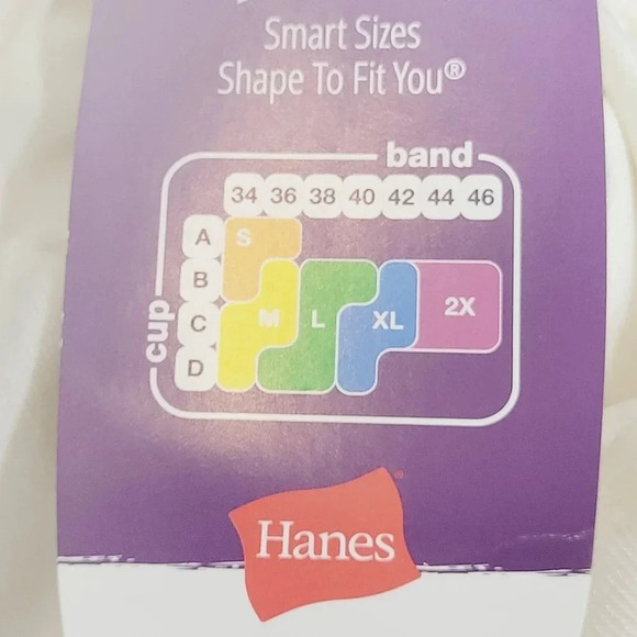 SMALL‎ Hanes HU11 G795 HB95 Ultimate Comfy Wire Free Bra Ivory NWT - Picture 4 of 4